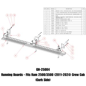 RAM 3500 Running Boards - GEN-Y Hitch - Criss-cross Anti-slip - Black - `11-`24 RAM 3500 Running Boards - GEN-Y Hitch - Criss-cross Anti-slip - Black - `11-`24